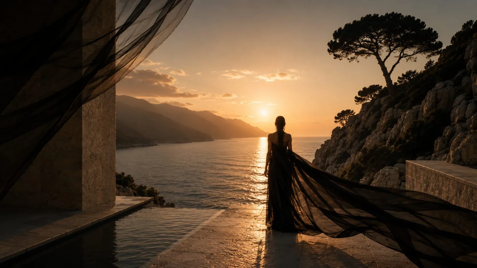 Adriatic coastline at sunset